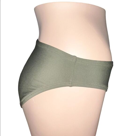 DKNY Olive Green Solid Hipster Bikini Swim Bottoms Extra Small NWT - Picture 3 of 8